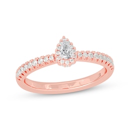 Adore Pear-Shaped Diamond Halo Engagement Ring 3/8 ct tw 14K Rose Gold