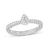 Thumbnail Image 1 of Adore Pear-Shaped Diamond Halo Engagement Ring 3/8 ct tw 14K White Gold