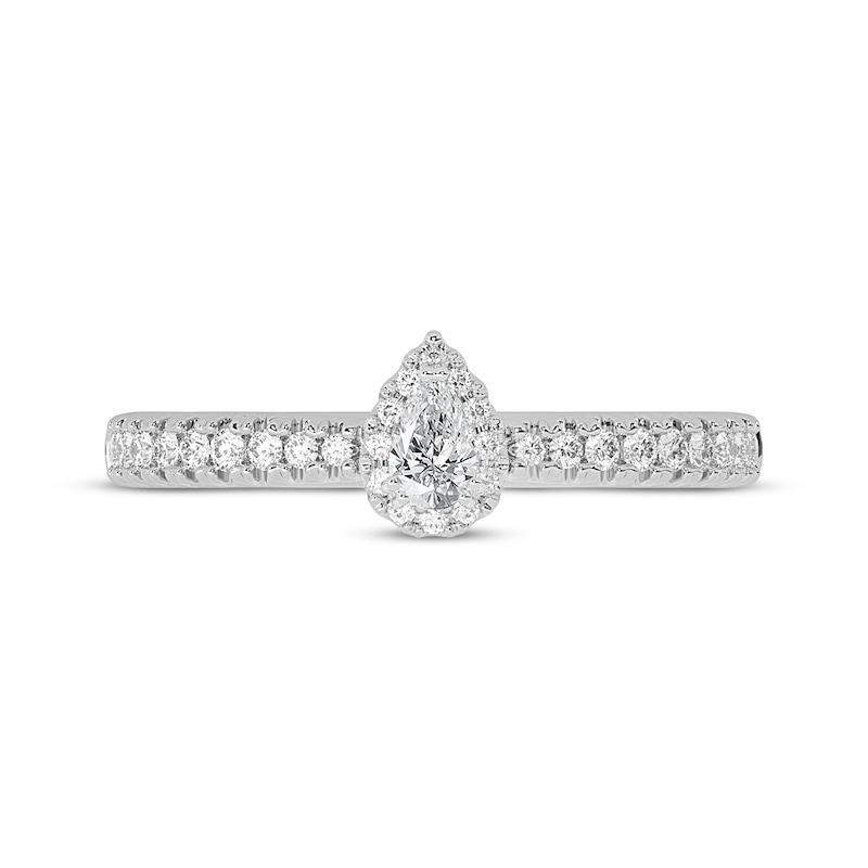 Main Image 3 of Adore Pear-Shaped Diamond Halo Engagement Ring 3/8 ct tw 14K White Gold