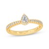 Pear-Shaped Diamond Halo Engagement Ring 3/8 ct tw 14K Yellow Gold