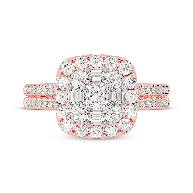 Main Image 3 of Adore Princess-Cut Diamond Engagement Ring 1-1/5 ct tw 14K Rose Gold