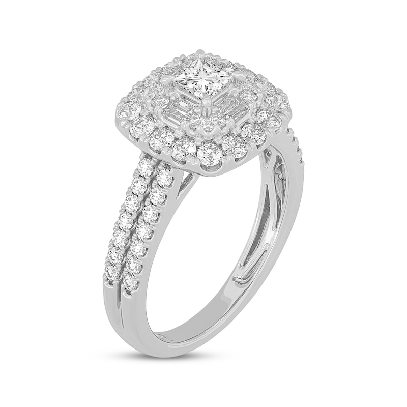 Main Image 2 of Adore Princess-Cut Diamond Engagement Ring 1-1/5 ct tw 14K White Gold