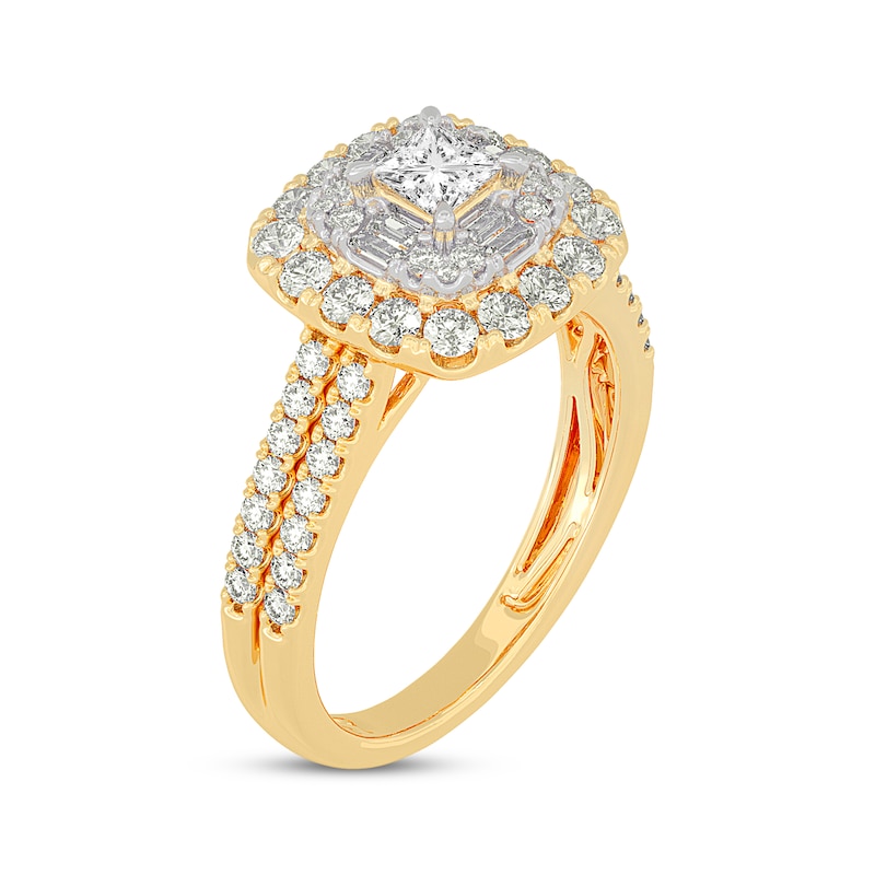 Main Image 2 of Adore Princess-Cut Diamond Engagement Ring 1-1/5 ct tw 14K Yellow Gold