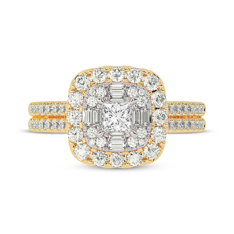 Main Image 3 of Adore Princess-Cut Diamond Engagement Ring 1-1/5 ct tw 14K Yellow Gold