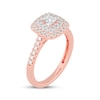 Princess-Cut Diamond Cushion Halo Engagement Ring 5/8 ct tw 14K Rose Gold