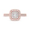 Princess-Cut Diamond Cushion Halo Engagement Ring 5/8 ct tw 14K Rose Gold