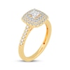 Thumbnail Image 2 of Adore Princess-Cut Diamond Cushion Halo Engagement Ring 5/8 ct tw 14K Yellow Gold