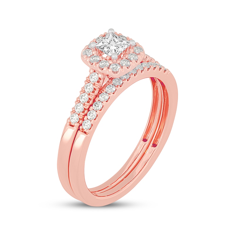 Princess-Cut Diamond Bridal Set 1/2 ct tw 14K Rose Gold