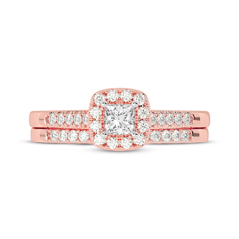 Princess-Cut Diamond Bridal Set 1/2 ct tw 14K Rose Gold