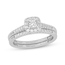 Princess-Cut Diamond Bridal Set 1/2 ct tw 14K White Gold