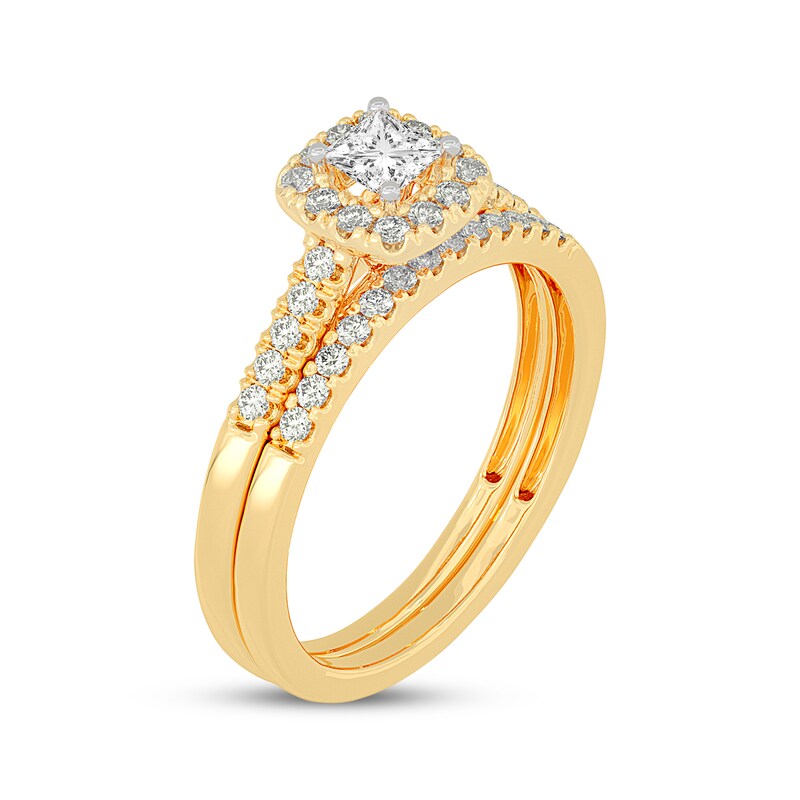 Princess-Cut Diamond Bridal Set 1/2 ct tw 14K Yellow Gold