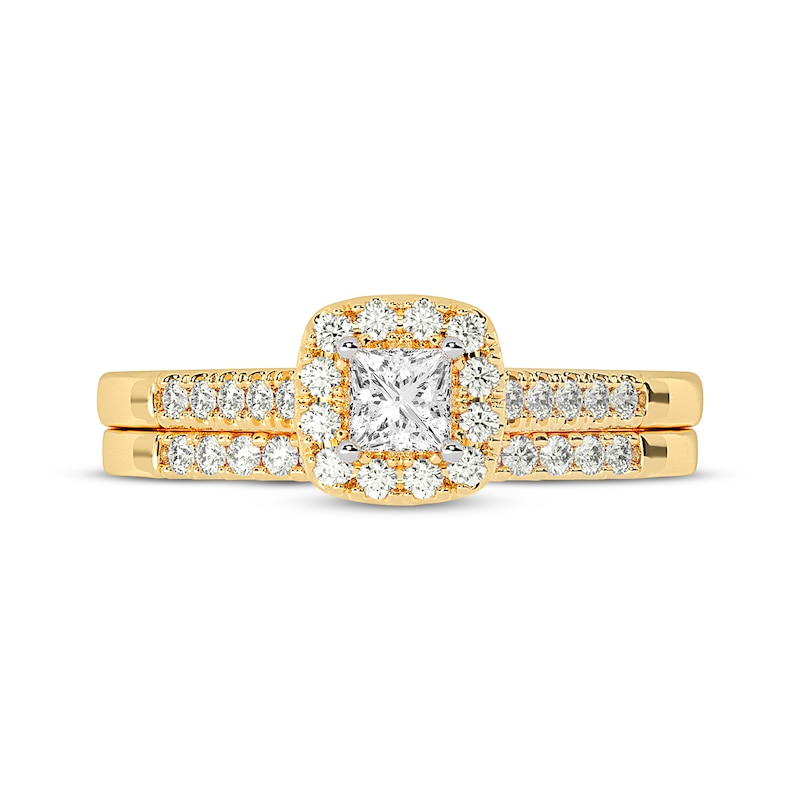 Princess-Cut Diamond Bridal Set 1/2 ct tw 14K Yellow Gold