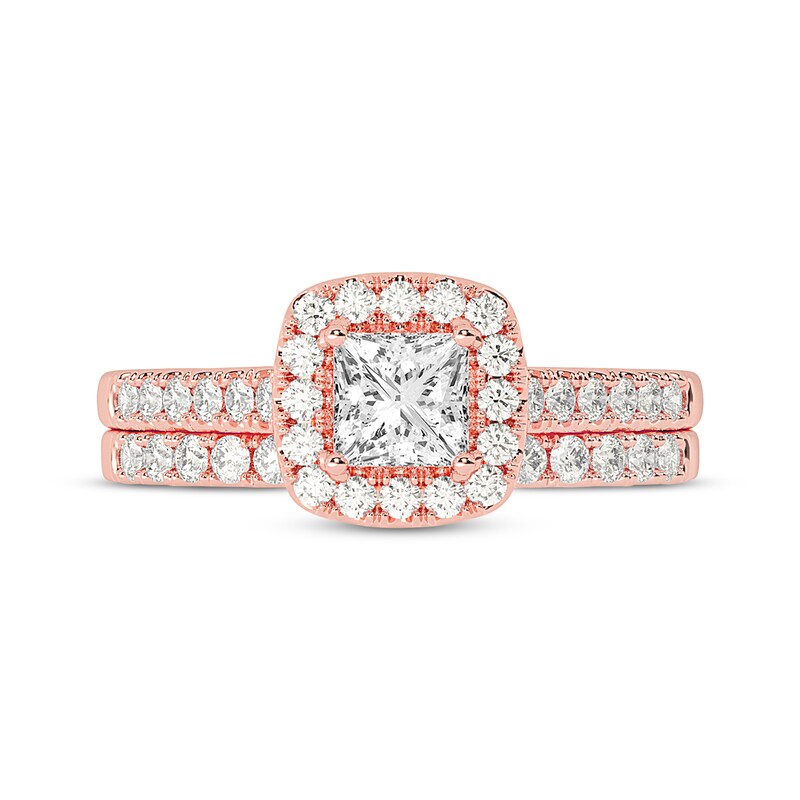 Main Image 3 of Adore Princess-Cut Diamond Bridal Set 1 ct tw 14K Rose Gold