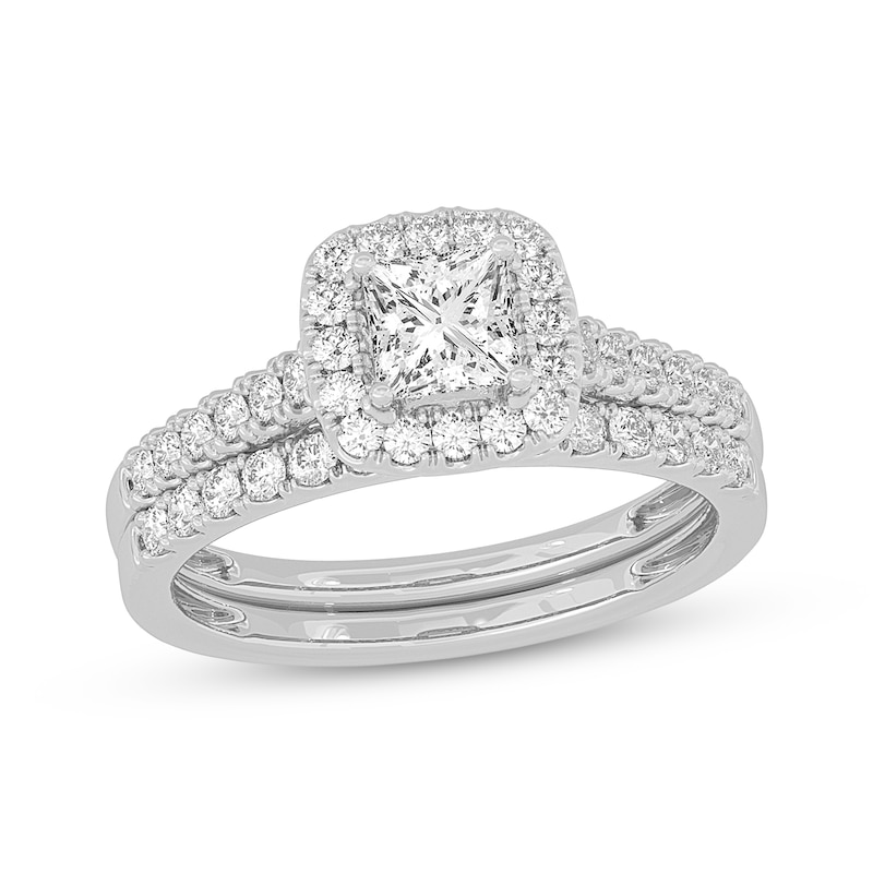 Main Image 1 of Adore Princess-Cut Diamond Bridal Set 1 ct tw 14K White Gold