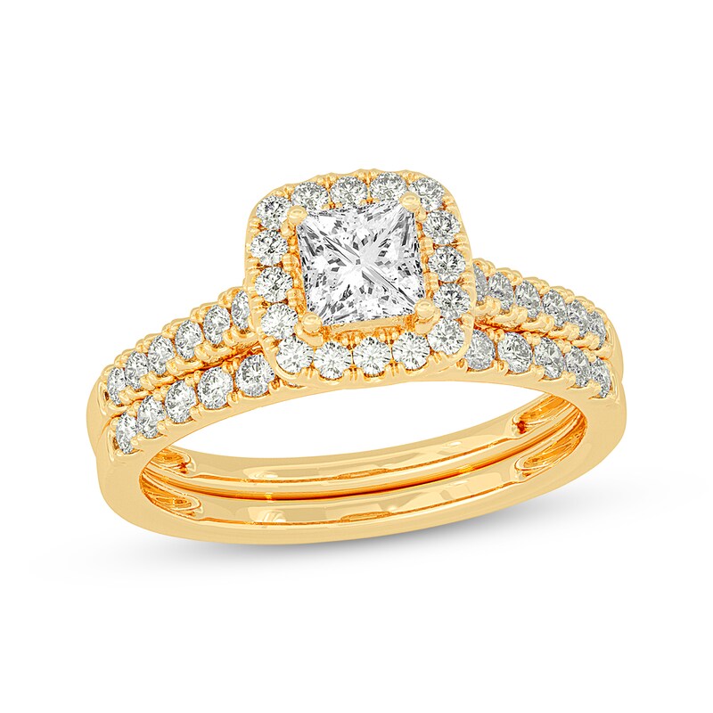 Princess-Cut Diamond Bridal Set 1 ct tw 14K Yellow Gold | Kay Outlet