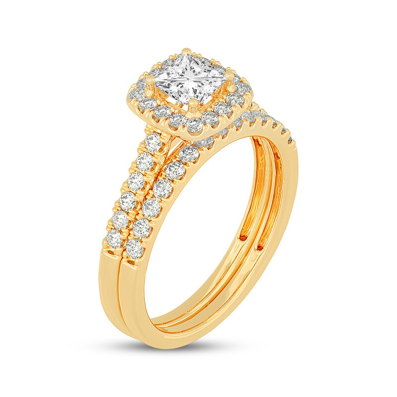 Main Image 2 of Princess-Cut Diamond Bridal Set 1 ct tw 14K Yellow Gold