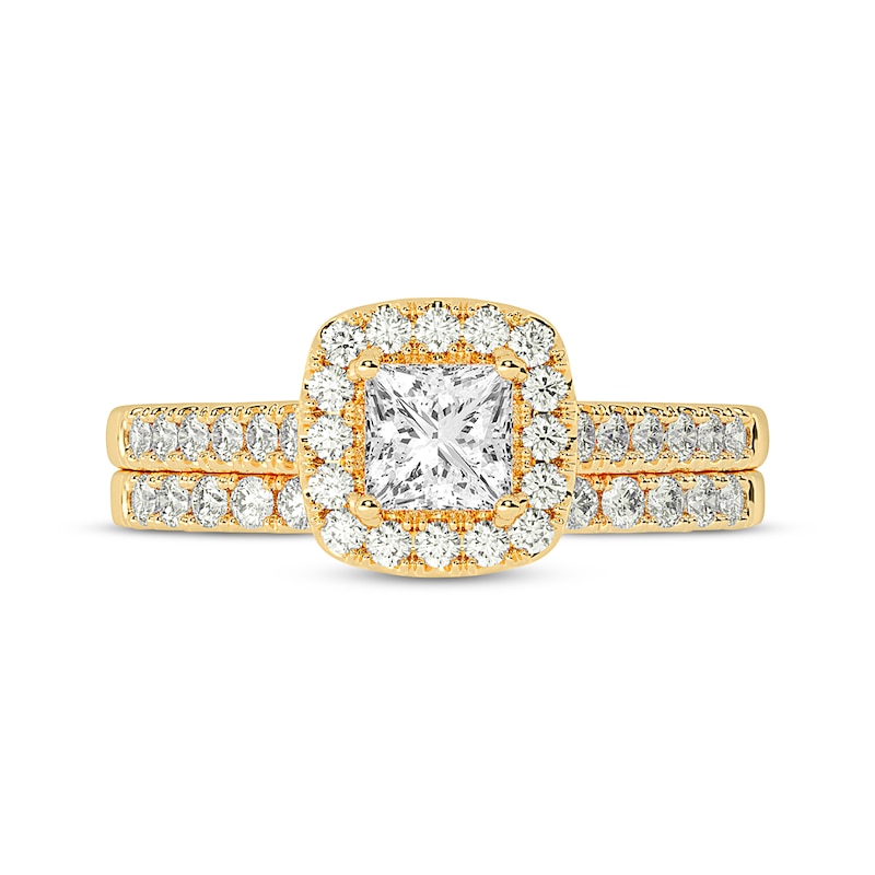 Main Image 3 of Princess-Cut Diamond Bridal Set 1 ct tw 14K Yellow Gold