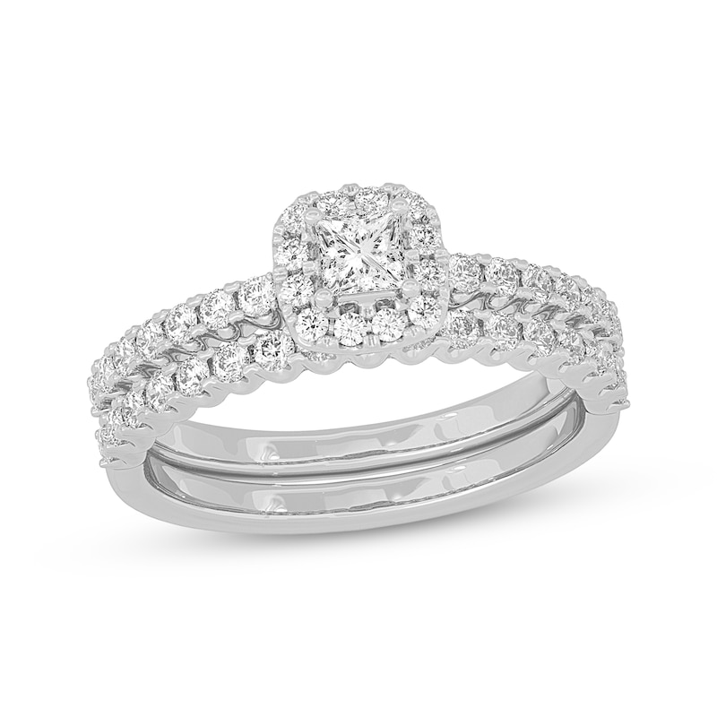 Princess-Cut Diamond Bridal Set 3/4 ct tw 14K White Gold