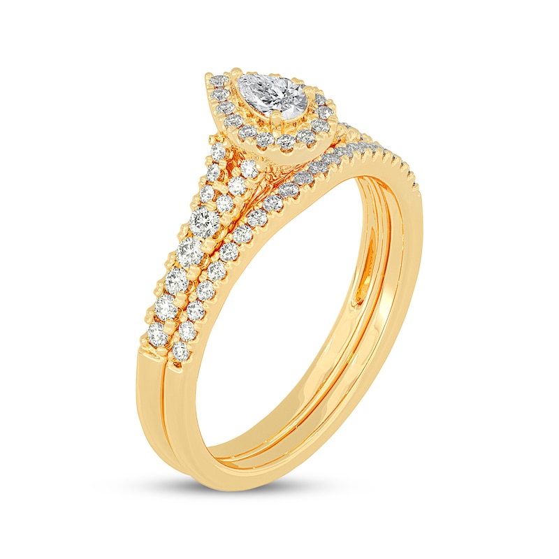 Main Image 2 of Adore Pear-Shaped Diamond Bridal Set 1/2 ct tw 14K Yellow Gold