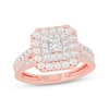 Thumbnail Image 1 of Adore Princess-Cut Diamond Double Frame Engagement Ring 1-1/5 ct tw 14K Rose Gold
