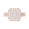 Thumbnail Image 3 of Adore Princess-Cut Diamond Double Frame Engagement Ring 1-1/5 ct tw 14K Rose Gold