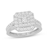 Princess-Cut Diamond Double Halo Engagement Ring 1-1/5 ct tw 14K White Gold