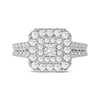 Princess-Cut Diamond Double Halo Engagement Ring 1-1/5 ct tw 14K White Gold