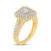 Thumbnail Image 1 of Princess-Cut Diamond Double Halo Engagement Ring 1-1/5 ct tw 14K Yellow Gold