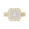 Princess-Cut Diamond Double Halo Engagement Ring 1-1/5 ct tw 14K Yellow Gold