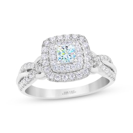 THE LEO First Light Diamond Princess-Cut Engagement Ring 3/4 ct tw 14K White Gold