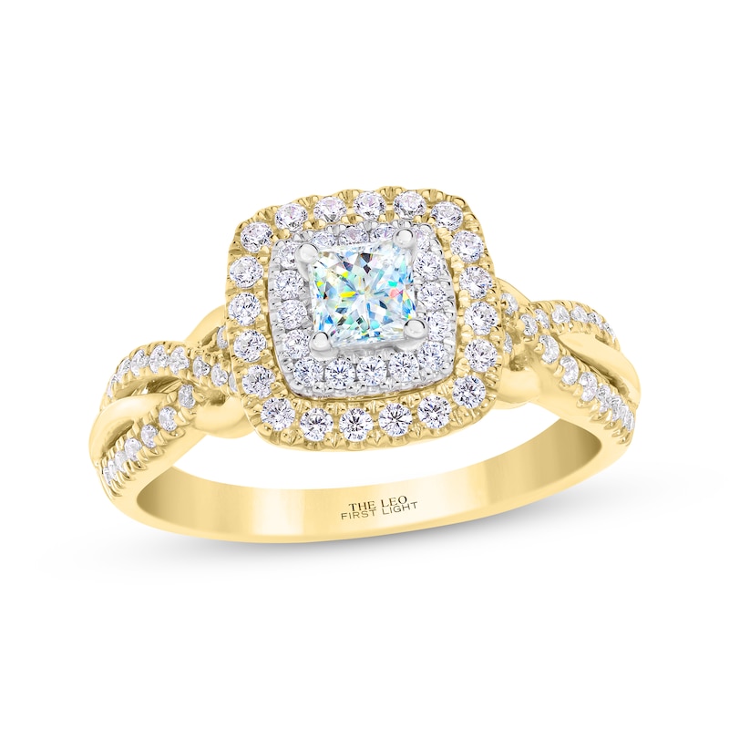Main Image 1 of THE LEO First Light Diamond Princess-Cut Engagement Ring 3/4 ct tw 14K Two-Tone Gold