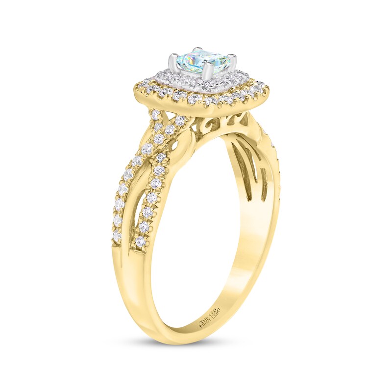 Main Image 2 of THE LEO First Light Diamond Princess-Cut Engagement Ring 3/4 ct tw 14K Two-Tone Gold