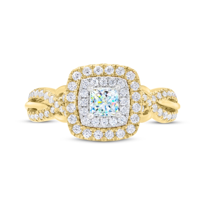 Main Image 3 of THE LEO First Light Diamond Princess-Cut Engagement Ring 3/4 ct tw 14K Two-Tone Gold