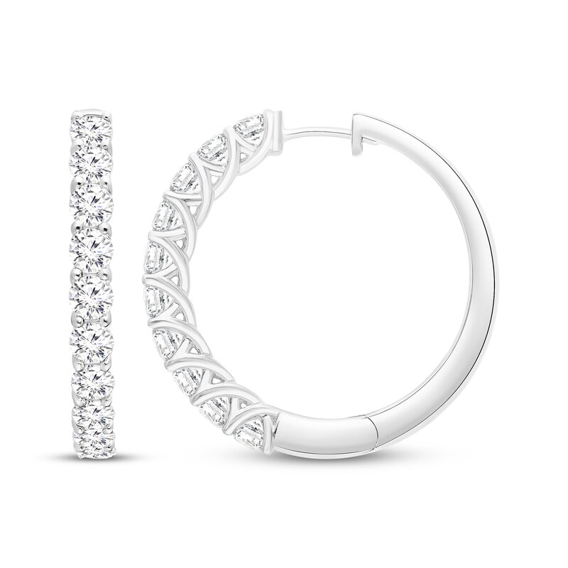 Lab-Created Diamonds by KAY Hoop Earrings 4 ct tw 10K White Gold 33mm