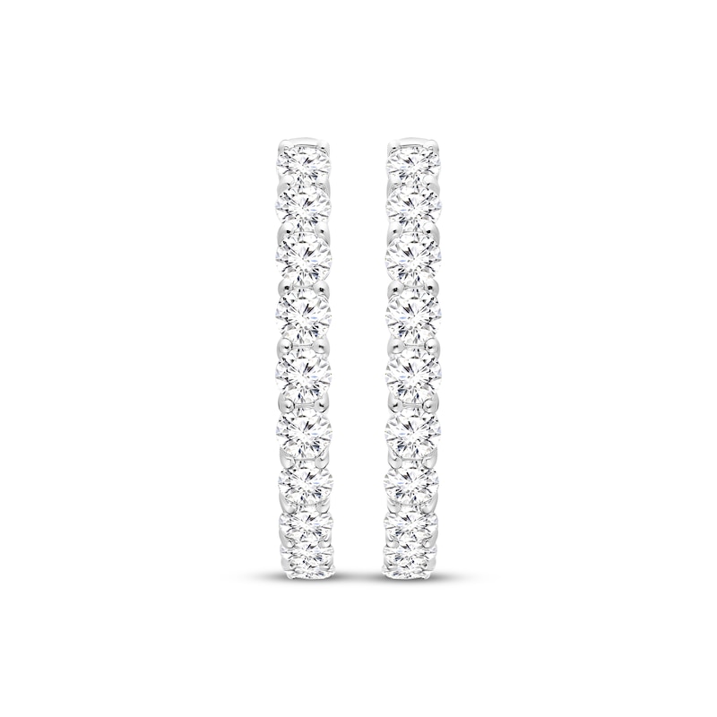 Lab-Created Diamonds by KAY Hoop Earrings 4 ct tw 10K White Gold 33mm