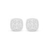 Thumbnail Image 1 of Lab-Created Diamonds by KAY Composite Cushion-Frame Stud Earrings 2 ct tw 10K White Gold