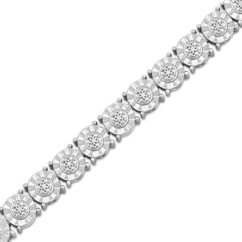 Main Image 2 of Diamond Link Bracelet 1/20 ct tw Sterling Silver 7"