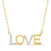 Thumbnail Image 1 of Diamond "Love" Necklace 1/15 ct tw 10K Yellow Gold 18"