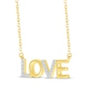 Thumbnail Image 2 of Diamond "Love" Necklace 1/15 ct tw 10K Yellow Gold 18"