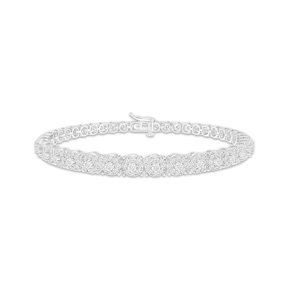 Multi-Diamond Graduated Link Bracelet 1-1/2 ct tw 10K White Gold 7"