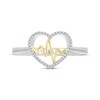 Thumbnail Image 4 of Diamond Heartbeat Fashion Ring 1/15 ct tw Sterling Silver & 10K Yellow Gold