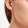 Thumbnail Image 3 of Diamond Star Halo Stud Earrings 1/2 ct tw 10K Yellow Gold