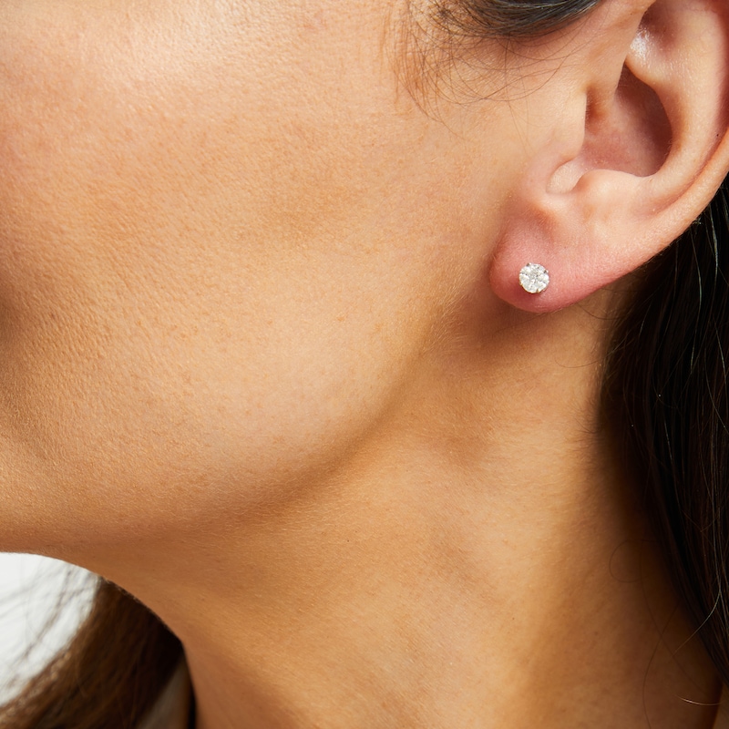 Main Image 4 of Princess & Marquise-Cut Multi-Diamond Stud Earrings 1/4 ct tw Sterling Silver