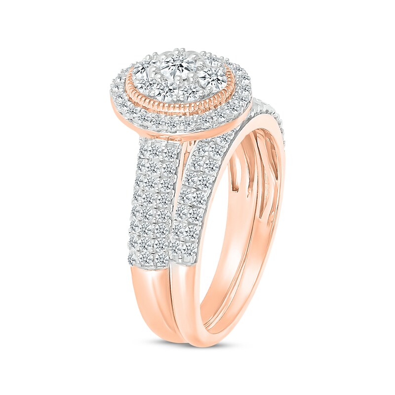 Main Image 2 of Adore Multi-Diamond Oval Frame Bridal Set 7/8 ct tw 10K Rose Gold