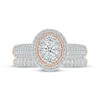Thumbnail Image 4 of Adore Multi-Diamond Oval Frame Bridal Set 7/8 ct tw 10K Rose Gold