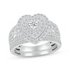Thumbnail Image 1 of Adore Multi-Diamond Heart-Shaped Bridal Set 1 ct tw 10K White Gold