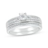 Thumbnail Image 1 of Adore Round-Cut Diamond Three-Stone Bridal Set 1/5 ct tw 10K White Gold