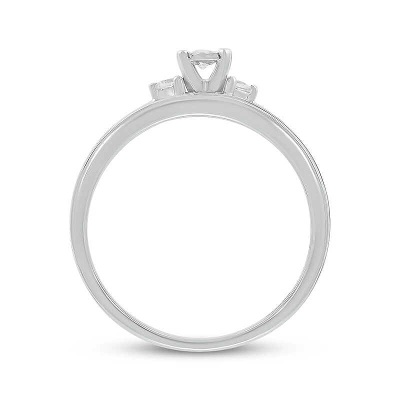Main Image 3 of Adore Round-Cut Diamond Three-Stone Bridal Set 1/5 ct tw 10K White Gold