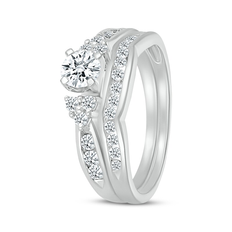 Main Image 2 of Adore Round-Cut Diamond Trios Bridal Set 7/8 ct tw 10K White Gold