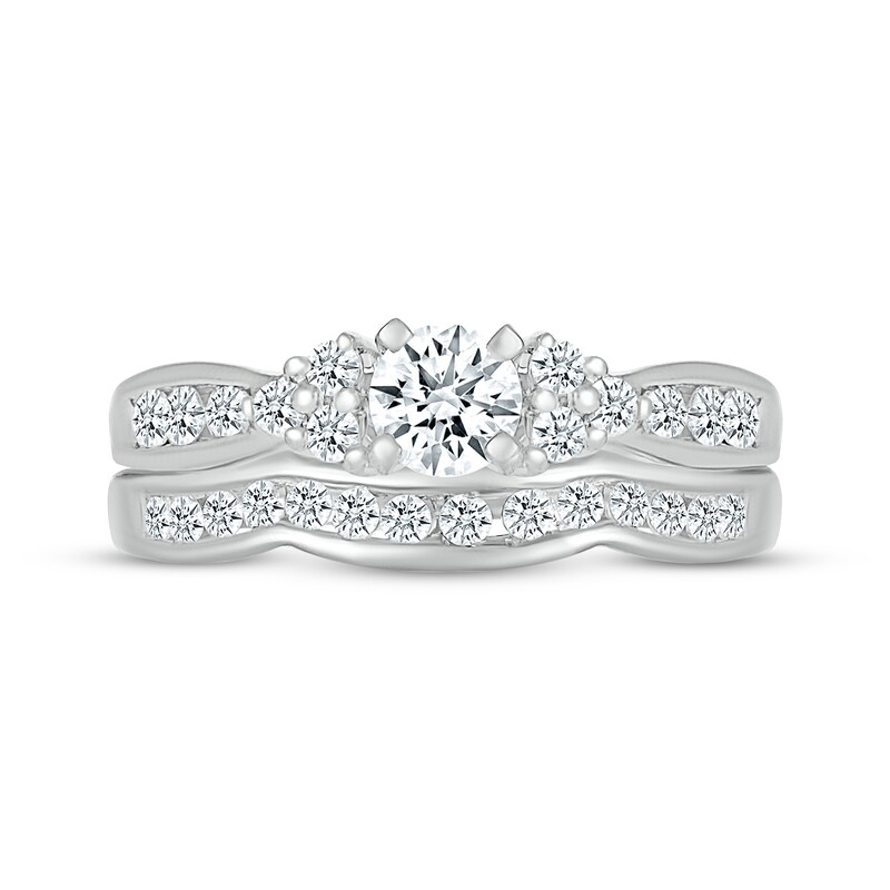 Main Image 4 of Adore Round-Cut Diamond Trios Bridal Set 7/8 ct tw 10K White Gold